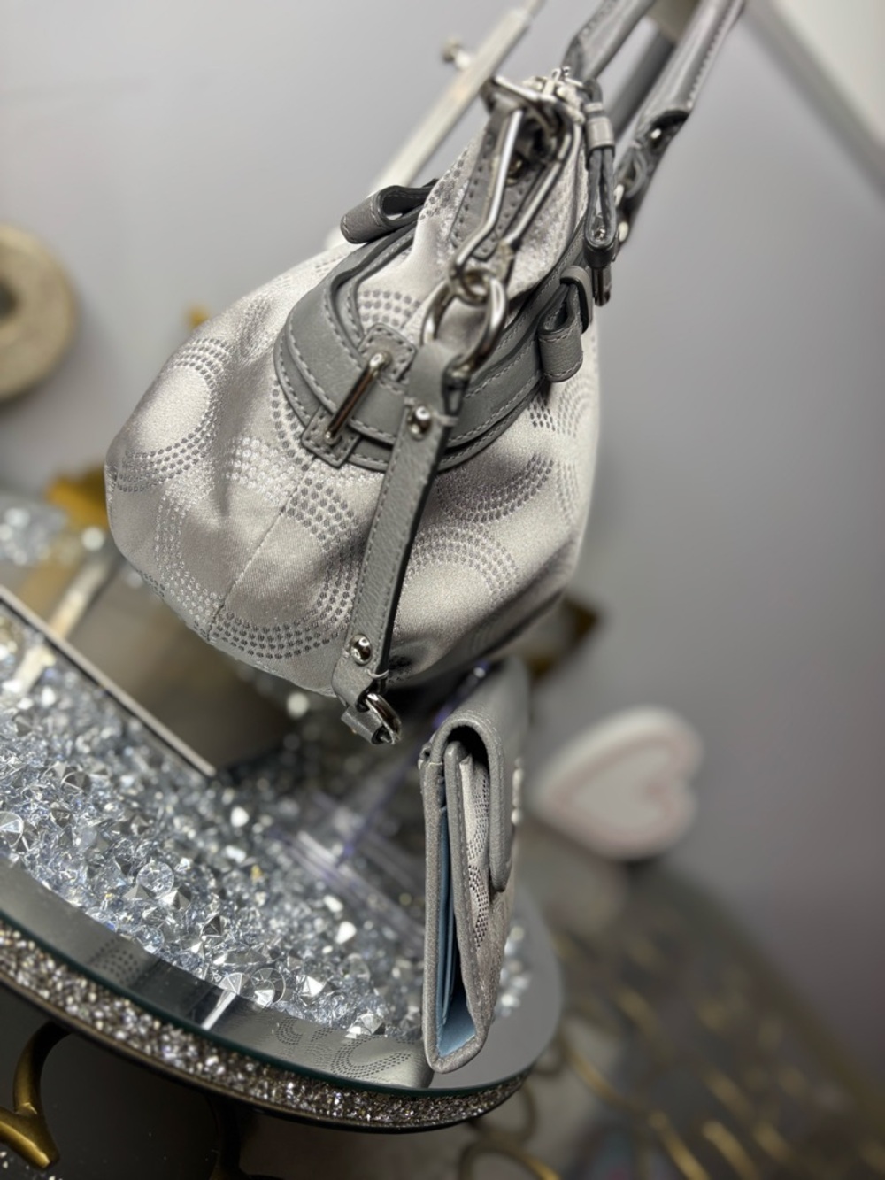 Coach 2010 Madison Dotted Op Art Sophia satchel and matching wallet EUC - Picture 7 of 14